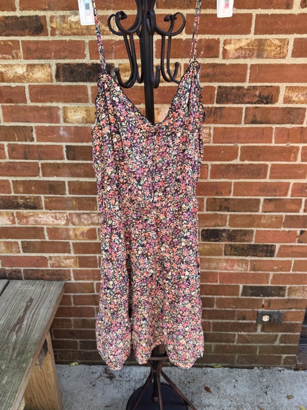 Mimi Chica Floral V-Neck Mini Dress Cottagecore Size S